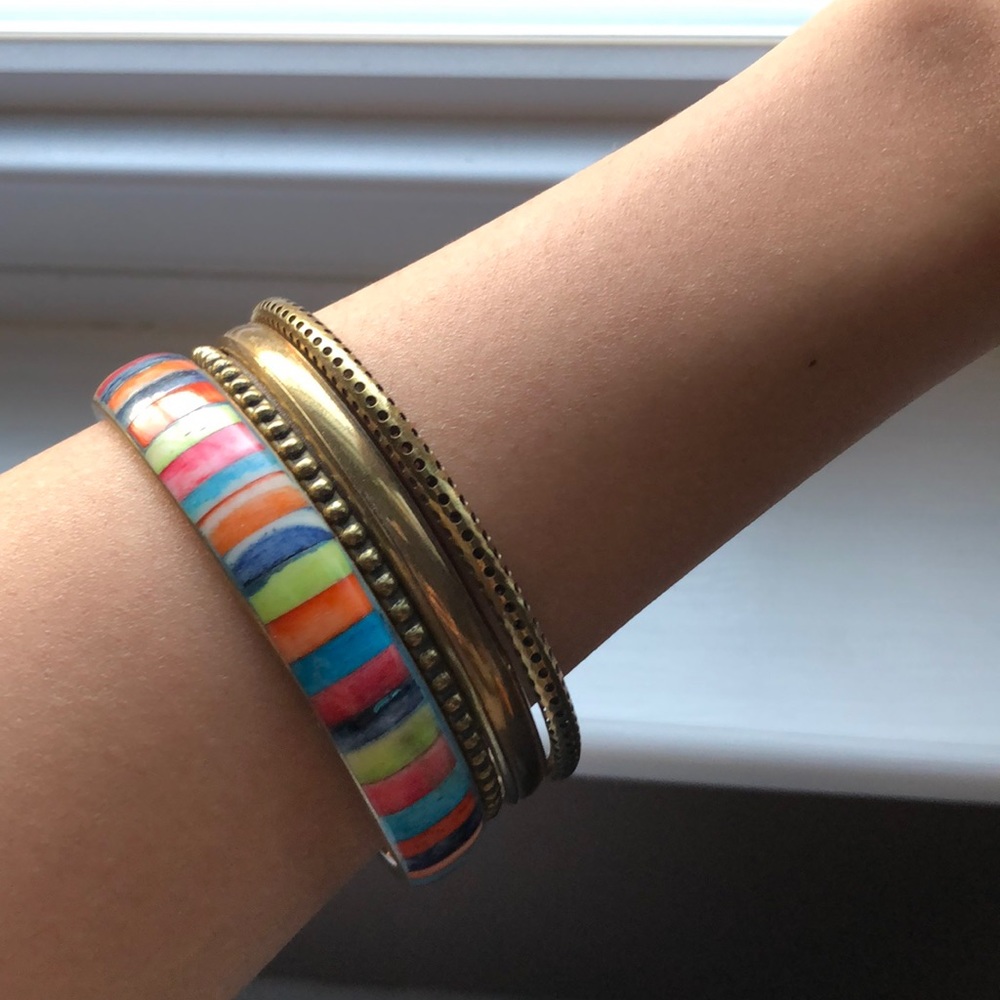 Antique Gold & Multicolor Bangle Set